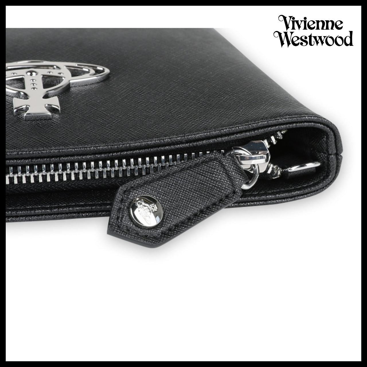 【Vivienne Westwood】Saffiano Plain Crossbody Bag Black