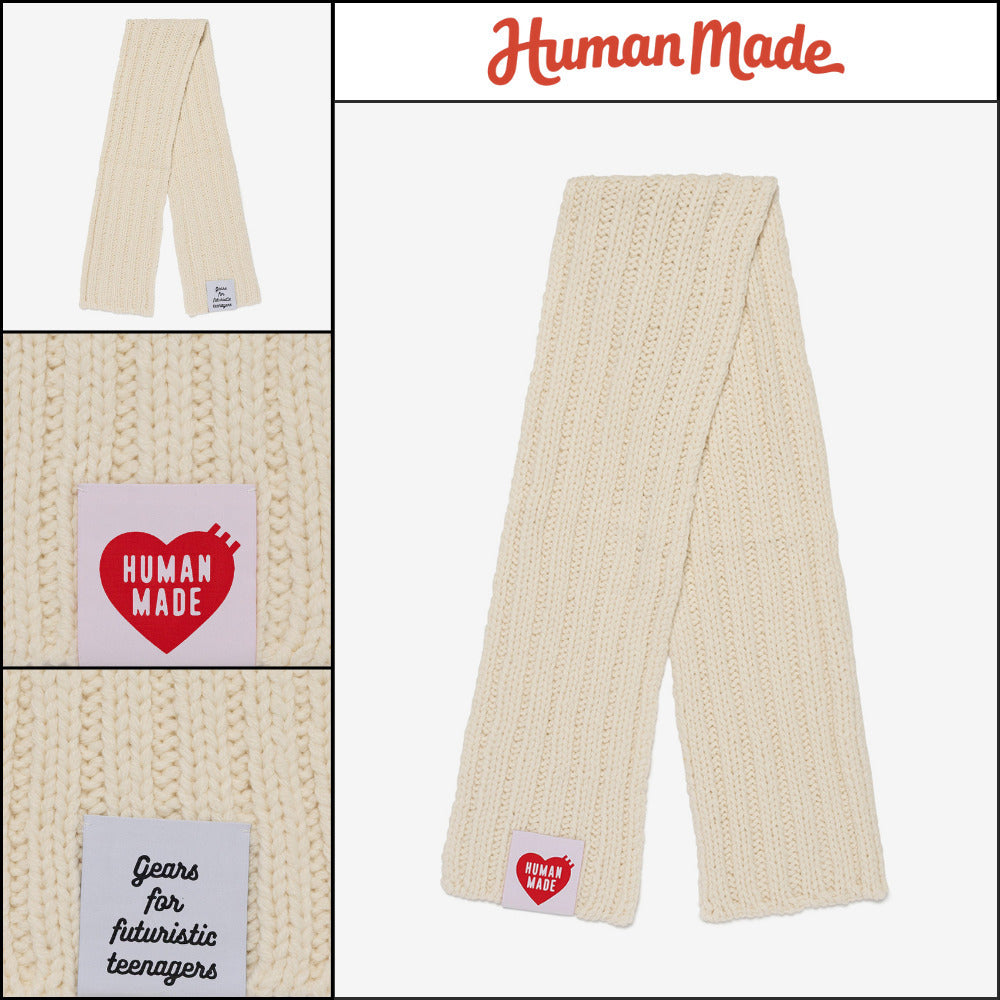 【HUMAN MADE】Hand-Knit Muffler White