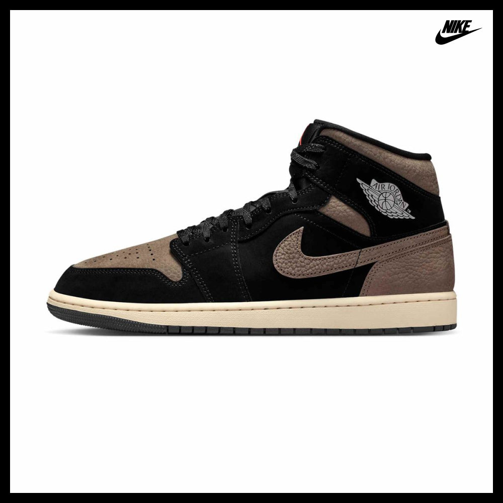 【NIKE】Air Jordan 1 Mid SE M Black Light Wild Mango Olive