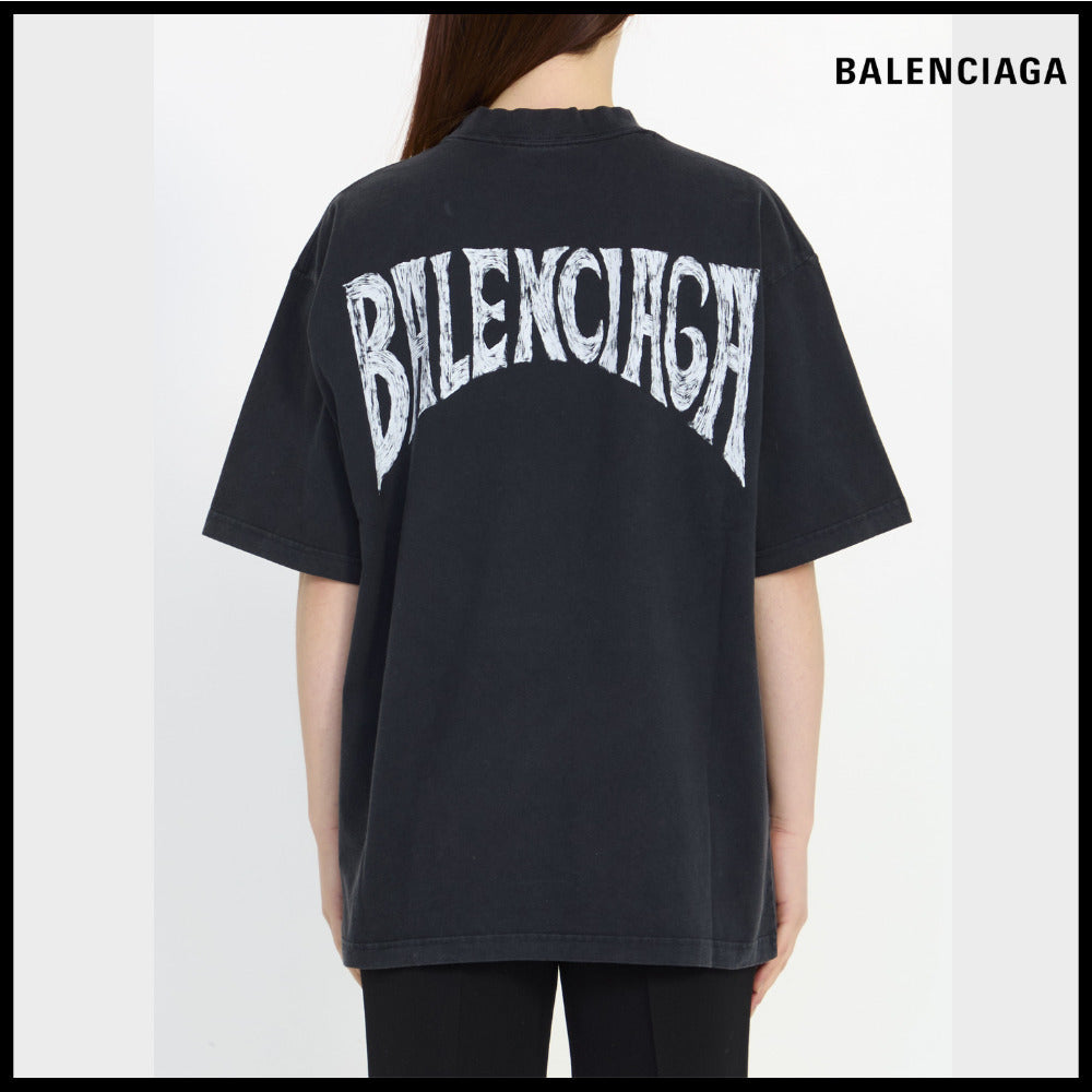 【BALENCIAGA】Hand-Drawn T-Shirt Medium Fit