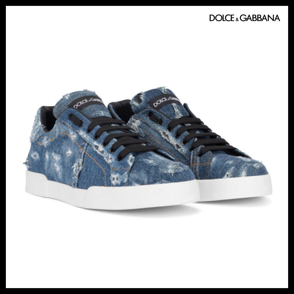 【Dolce & Gabbana】DENIM PATCHWORK PORTOFINO SNEAKERS