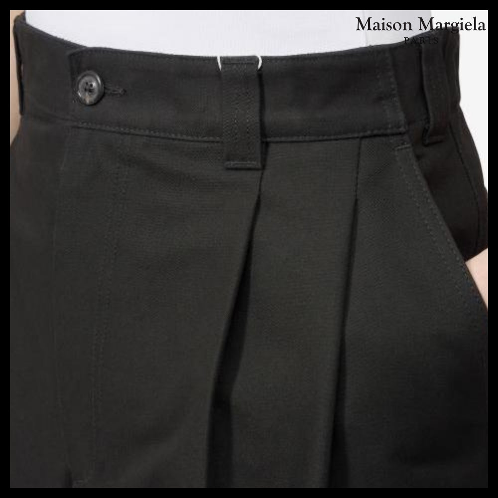 【Maison Margiela】Heavy Cotton Two Pleats Pants - Black
