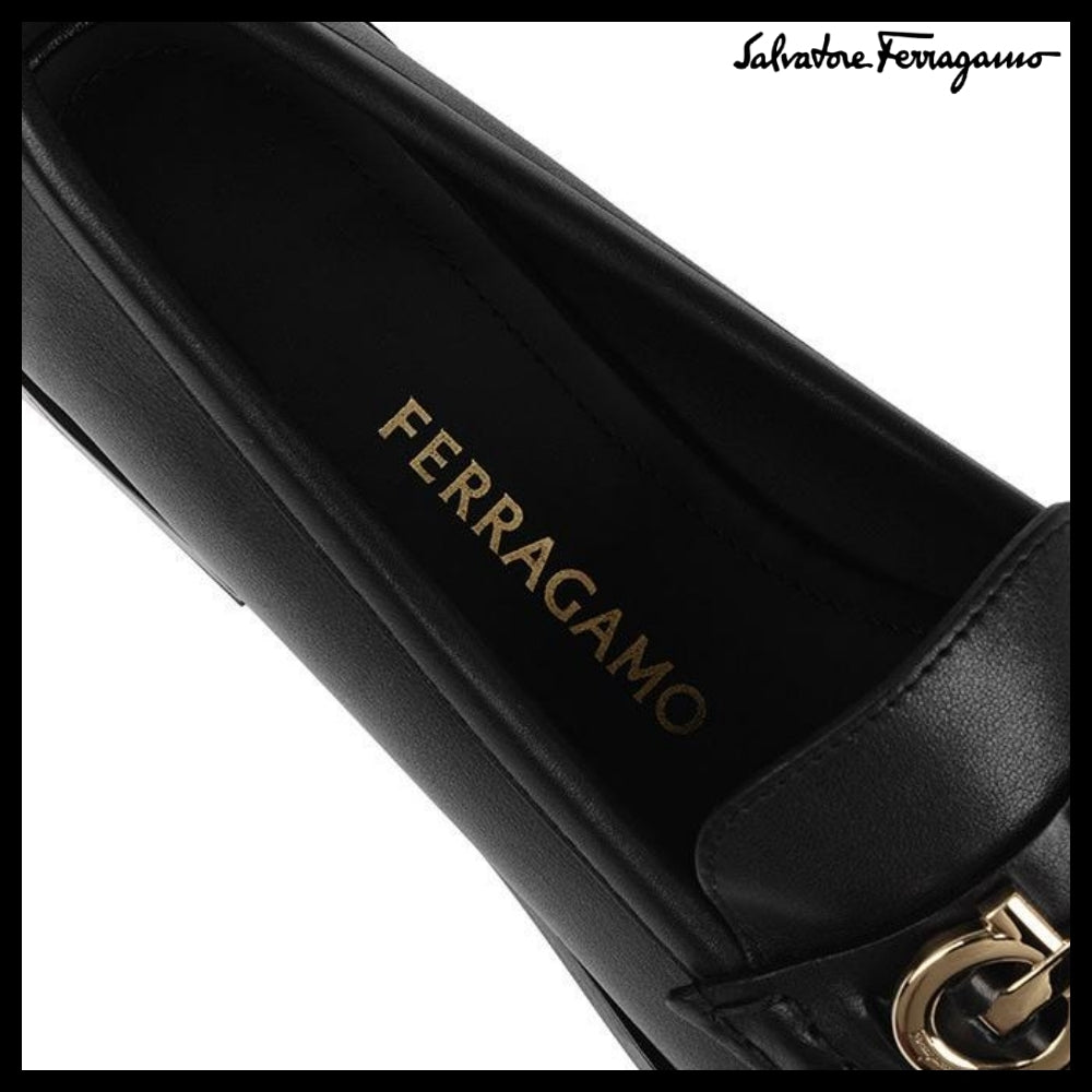 ◆FERRAGAMO◆OFELIA GANCINI LOAFERS BLACK