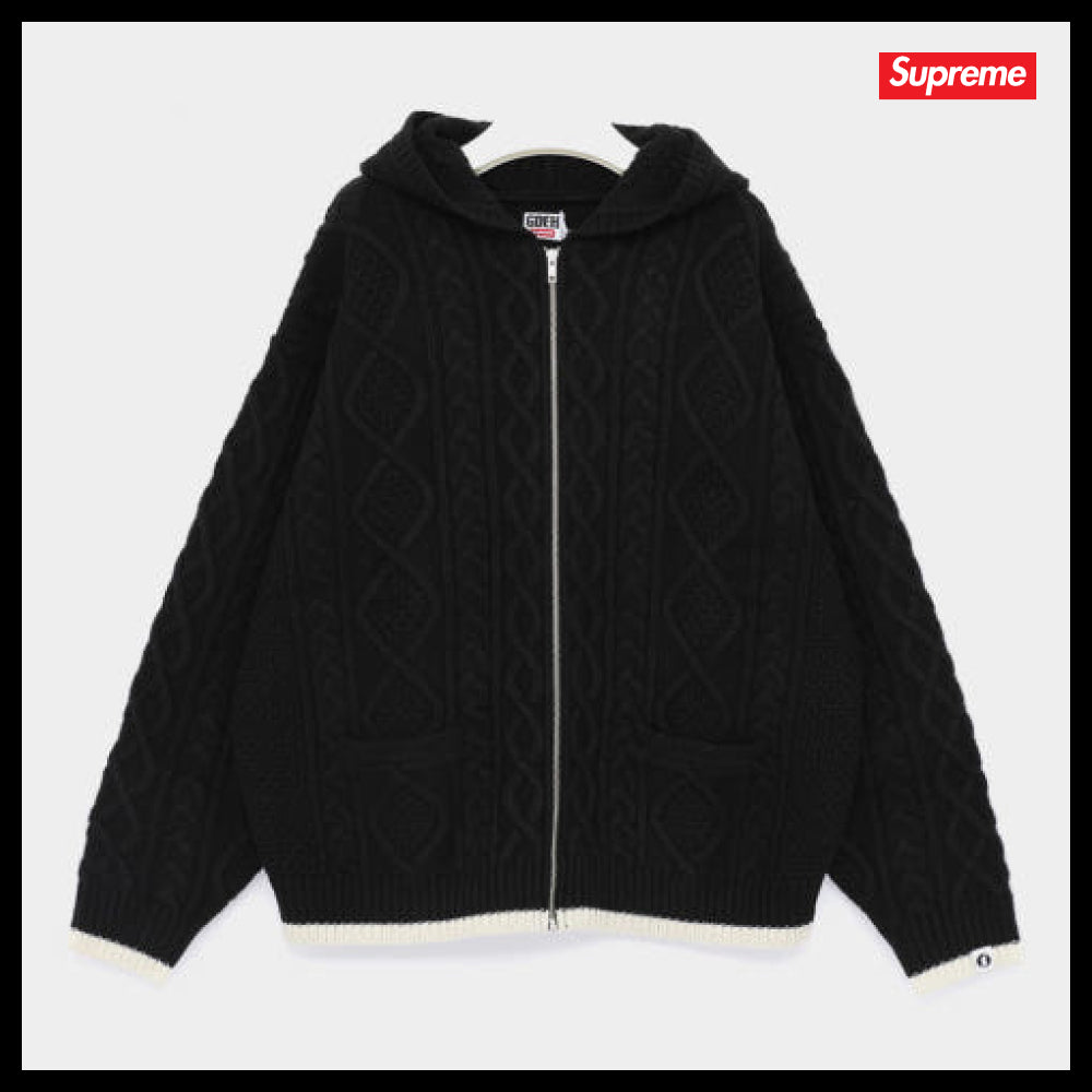 【100%正規品保証 Supreme】 Zip Up Hooded Sweater Knit Jacket