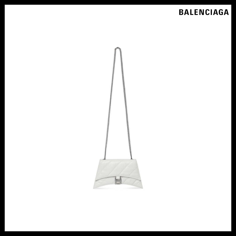 【BALENCIAGA】Crush XS Chain Bag Quilted White