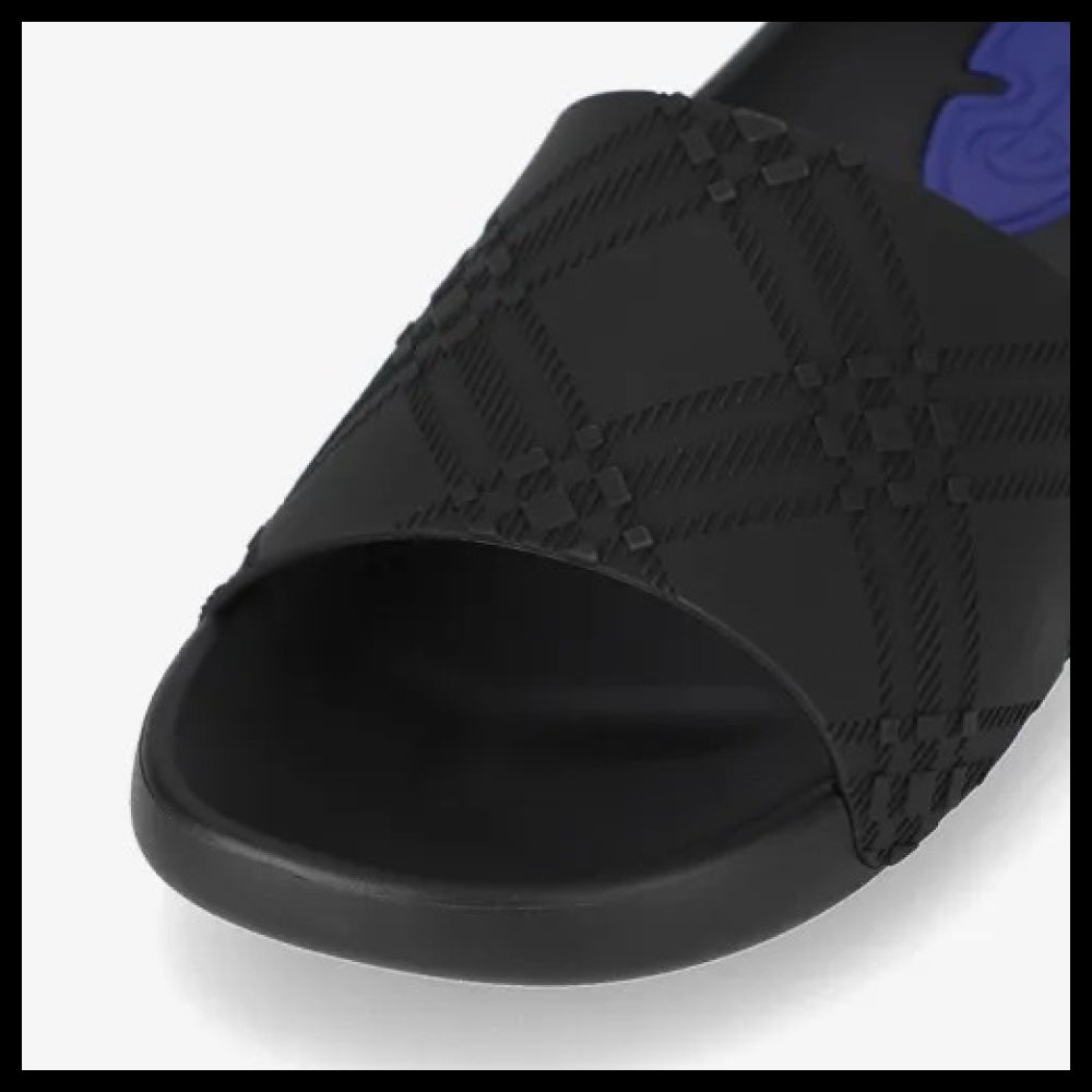 【Burberry】Check Dive Slide Black