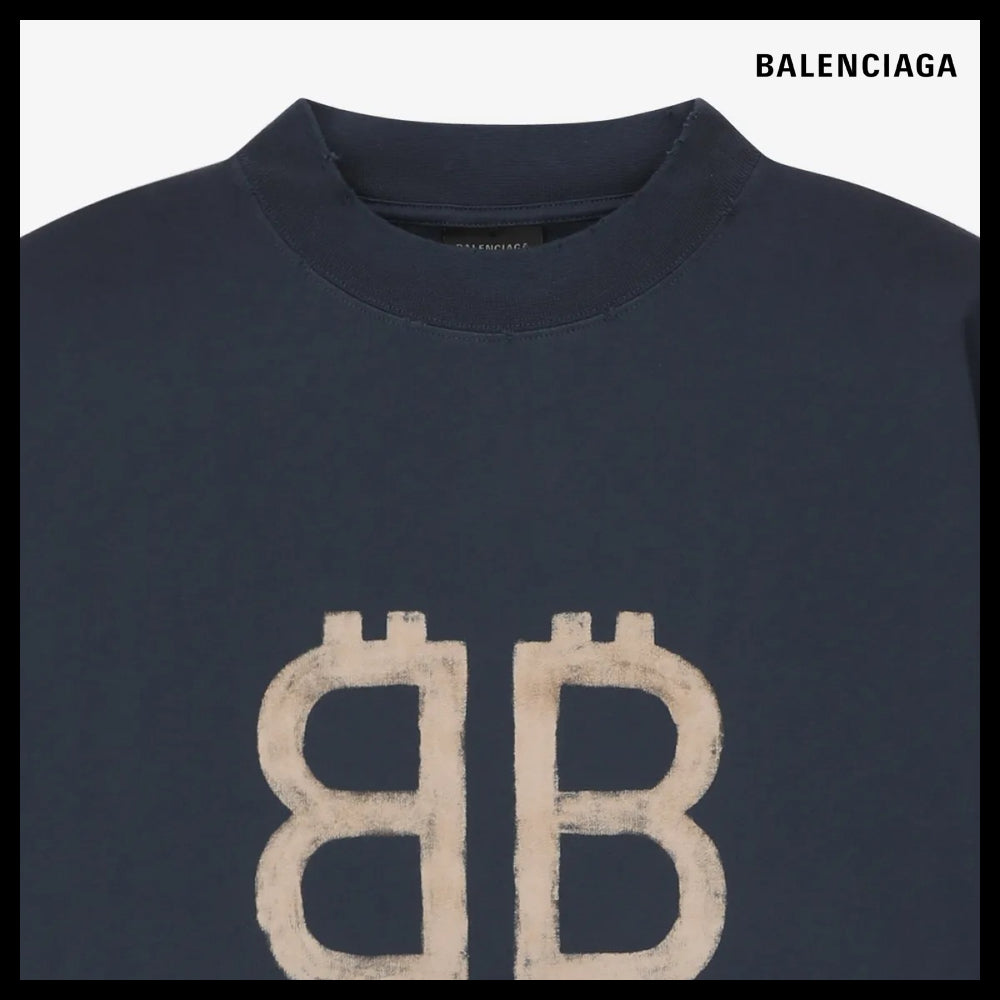 【BALENCIAGA】Oversized Short Sleeve T-Shirt - Washed Black