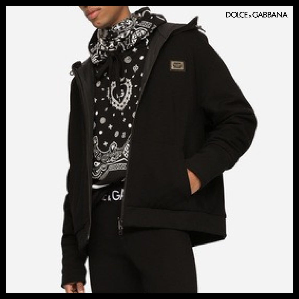 【Dolce & Gabbana】BANDANNA-PRINT JERSEY HOODIE