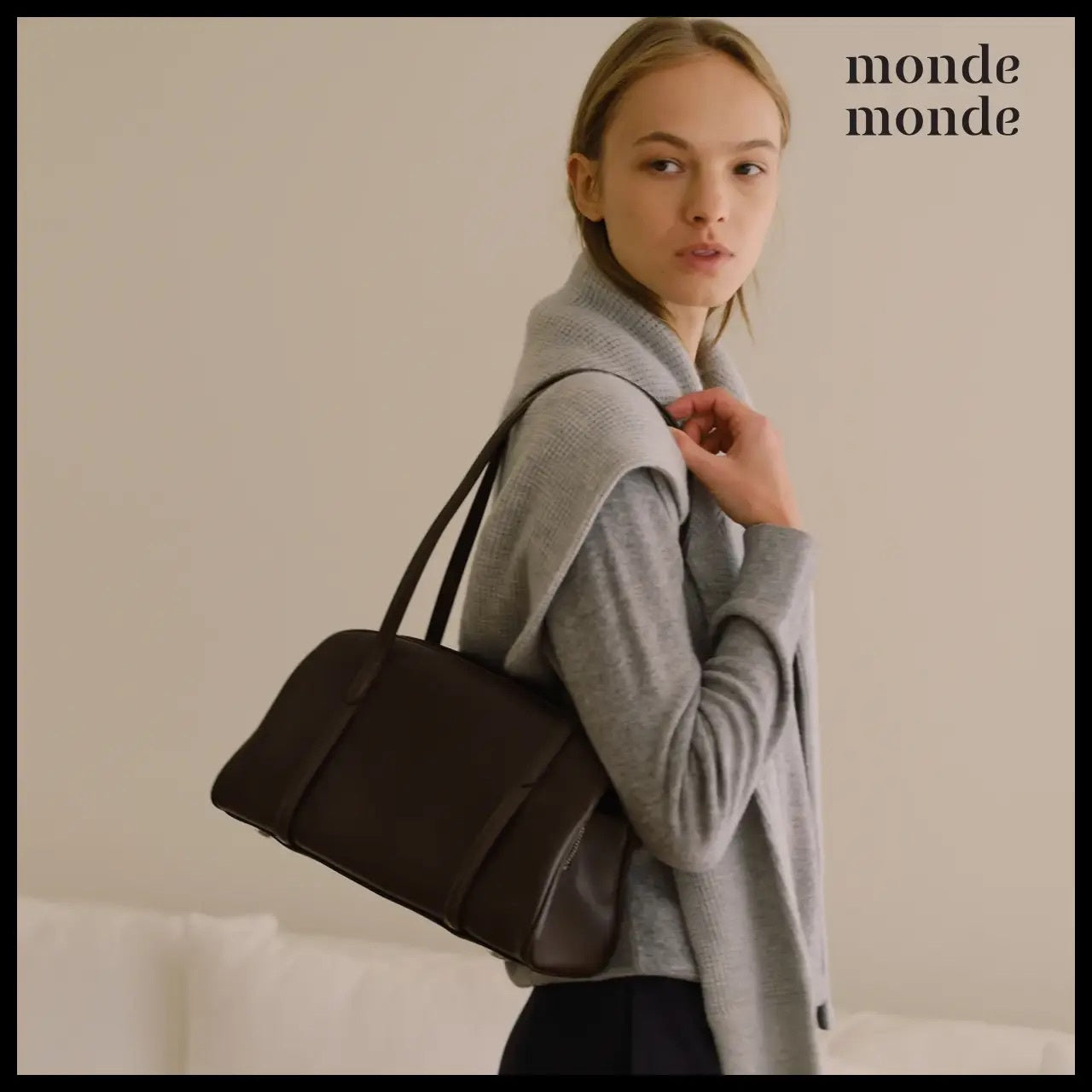 【monde monde】Moment Medium Shoulder Bag (4 Colors)