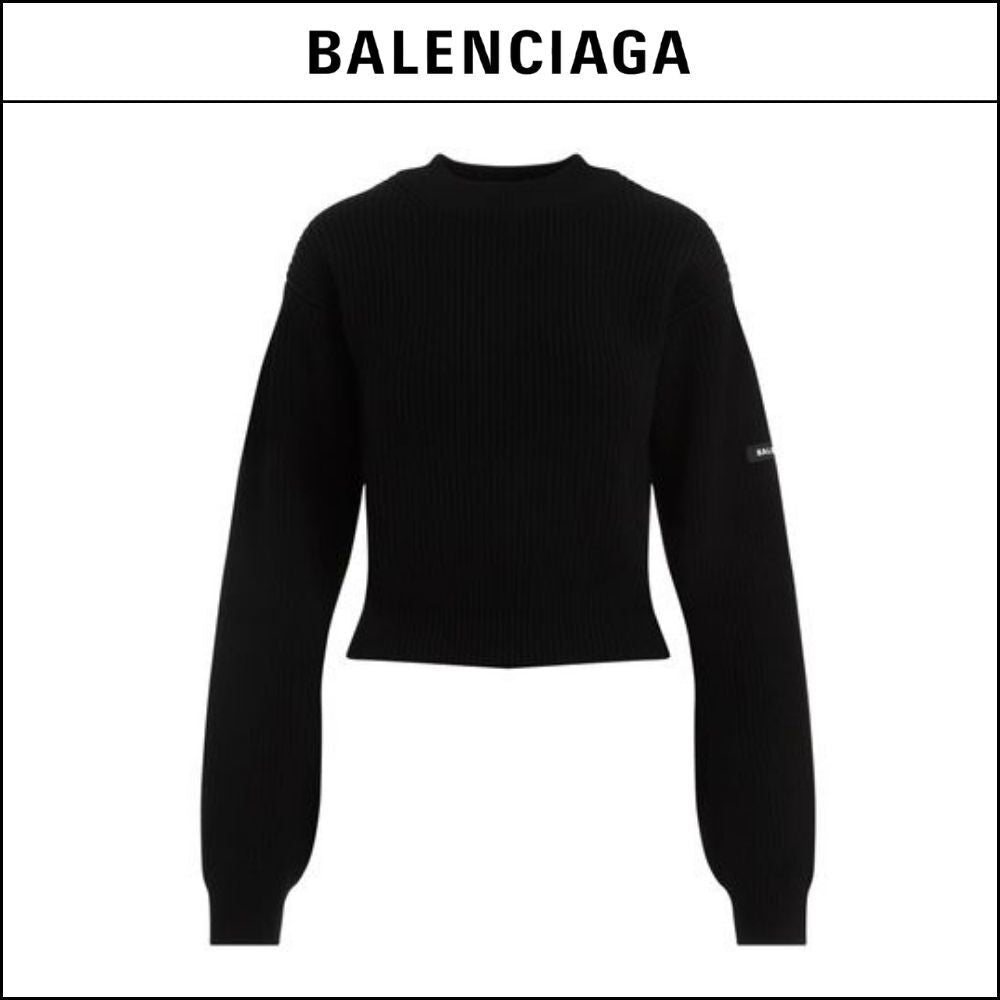 ★BALENCIAGAアウトレット セール ★RLogo Sleeve Wool Knit