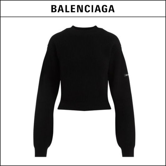 ★BALENCIAGAアウトレット セール ★RLogo Sleeve Wool Knit