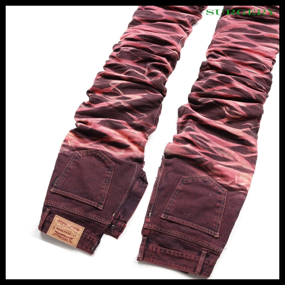【SURGERY】Yoonseul Long Length Double Jeans Flame