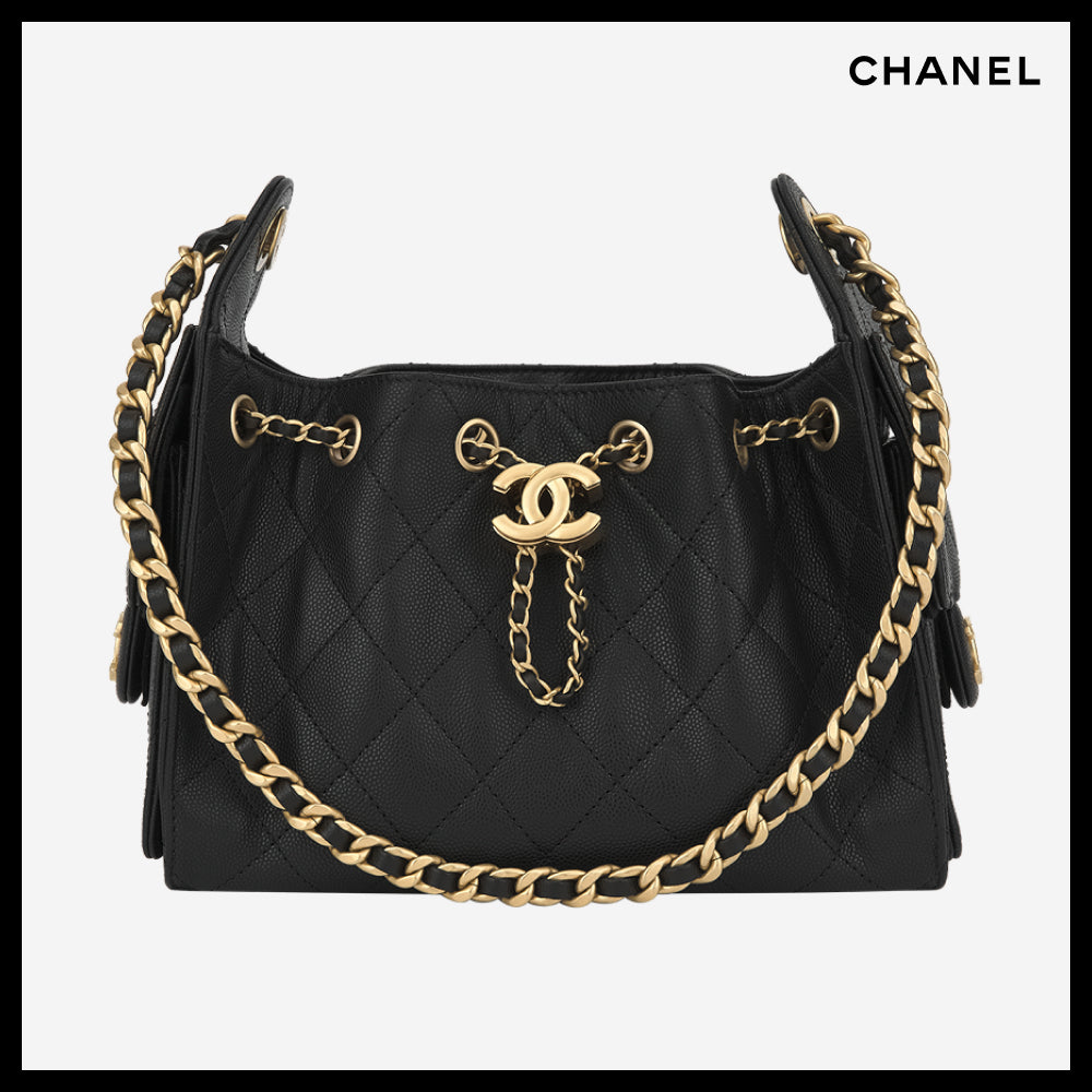 【CHANEL】Mini 25 Bag Grained Calfskin & Gold Black