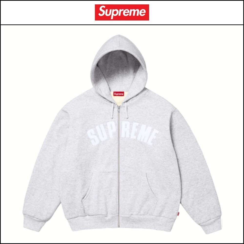 【Supreme】Thermal Lined Zip Up Hooded Sweatshirt Ash Grey