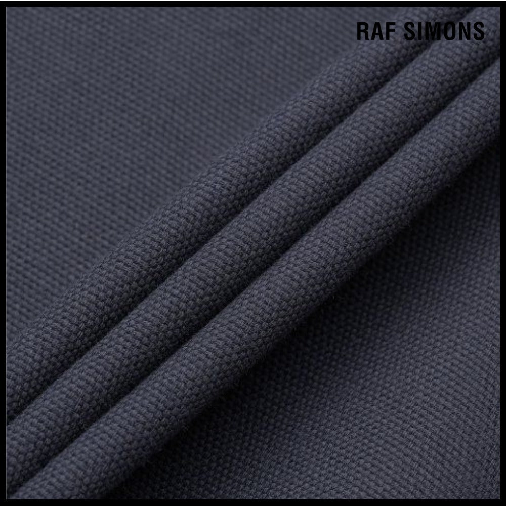【RAF SIMONS】Straight Fit Leather Patch Denim Shirt Dark