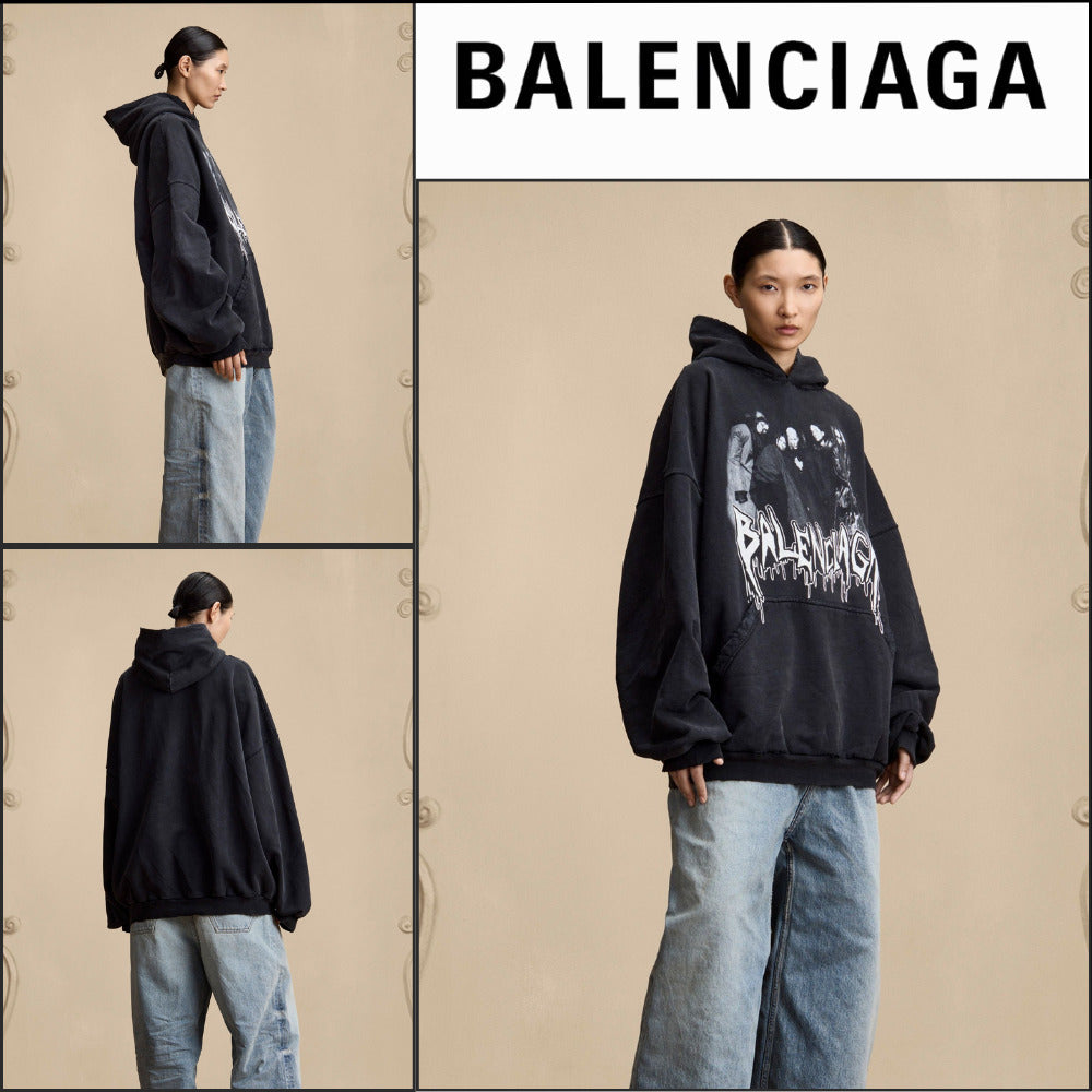 【BALENCIAGA】THE METALHEADS LARGE FIT HOODIE