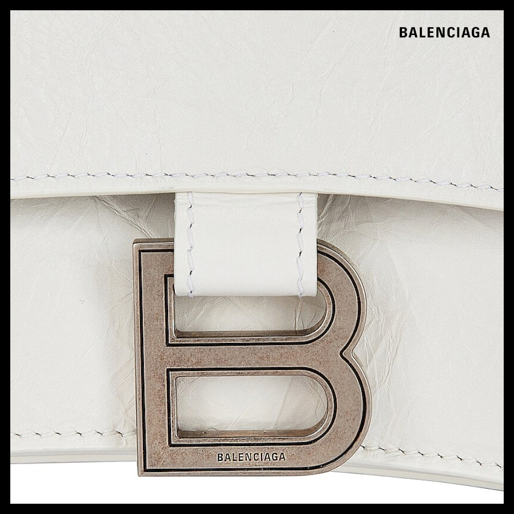 【BALENCIAGA】Crush Small Chain Bag Optic White