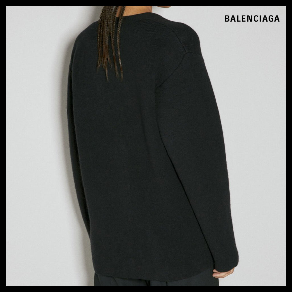 ★BALENCIAGAアウトレットセール★Patch Wool Knit Cardigan