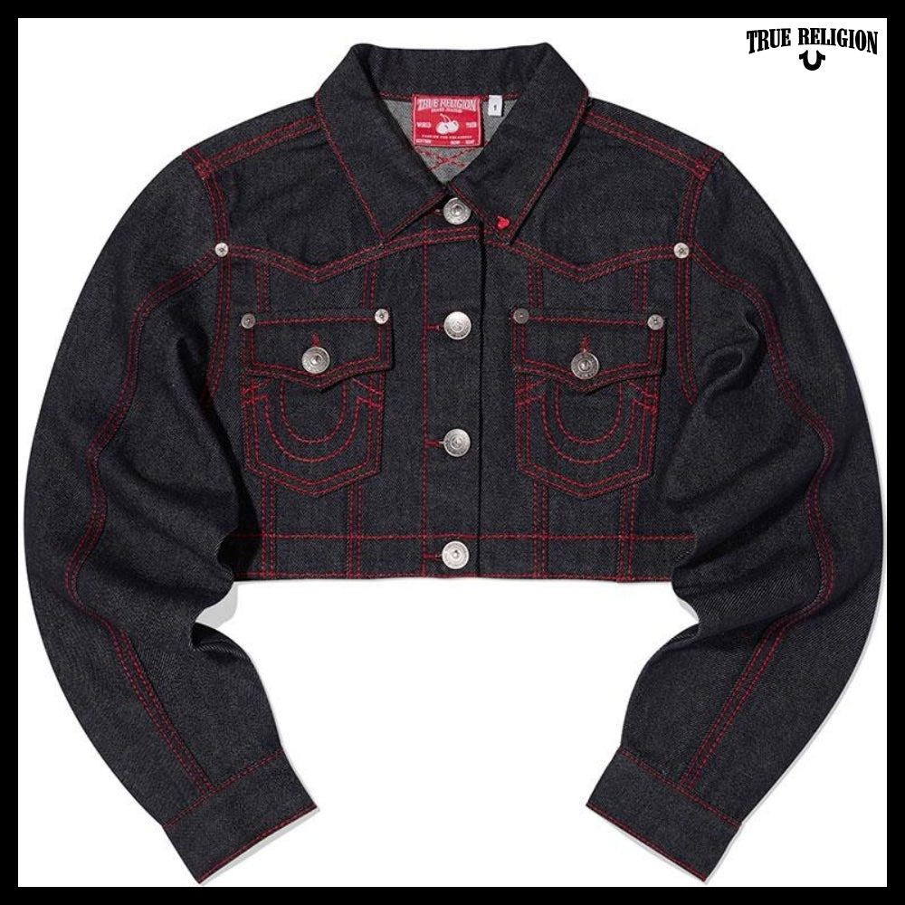 【TRUE RELIGION x KIRSH】Stitch Point Denim Crop Jacket