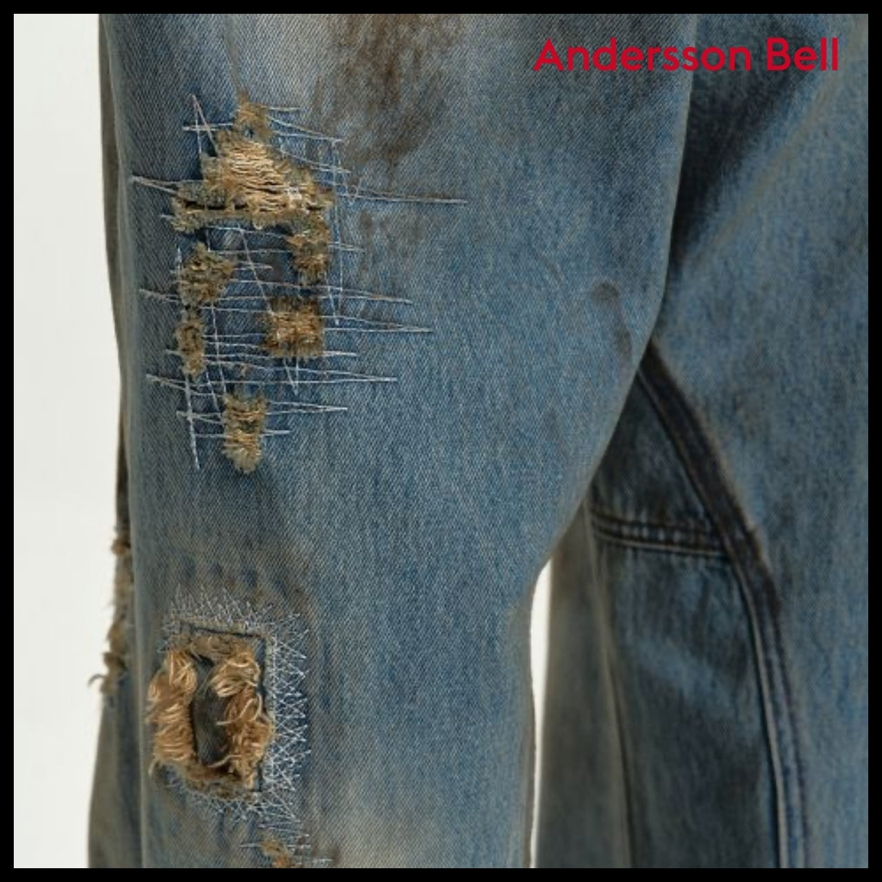 ◆ANDERSSON BELL◆ ワイドデニム Wide Denim Blue ダメージ