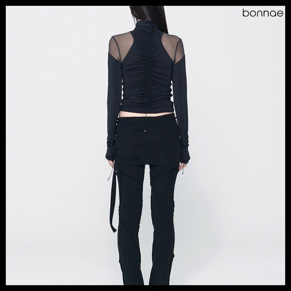 【Bonnae】Women's Angelic Shirring Top 2 Colors