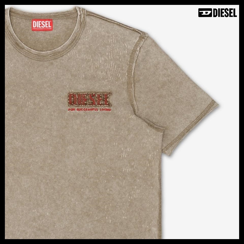 【DIESEL】T-Raw Just-V1 Short Sleeve T-Shirt - Oak