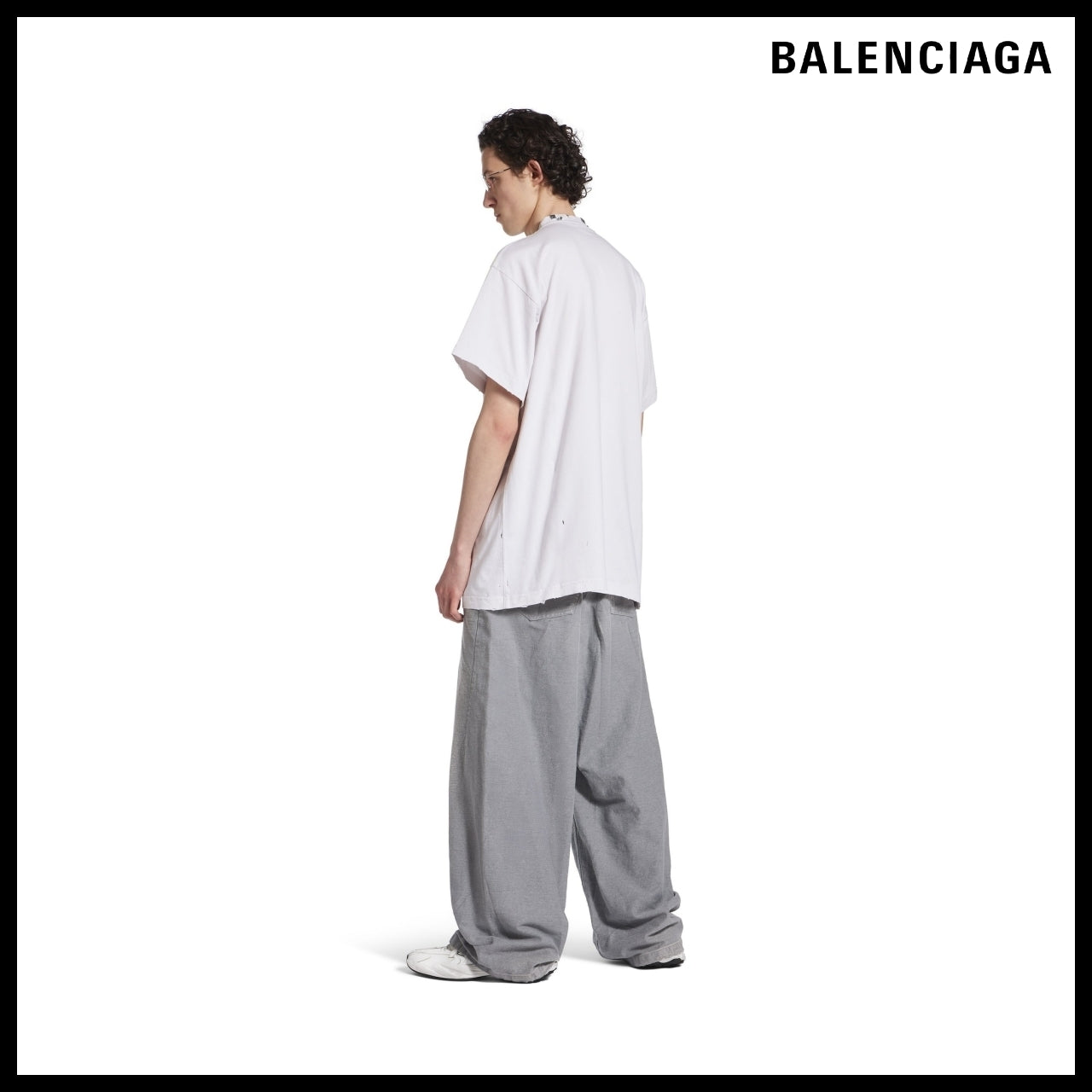 【BALENCIAGA】Pierced T-Shirt Oversized White