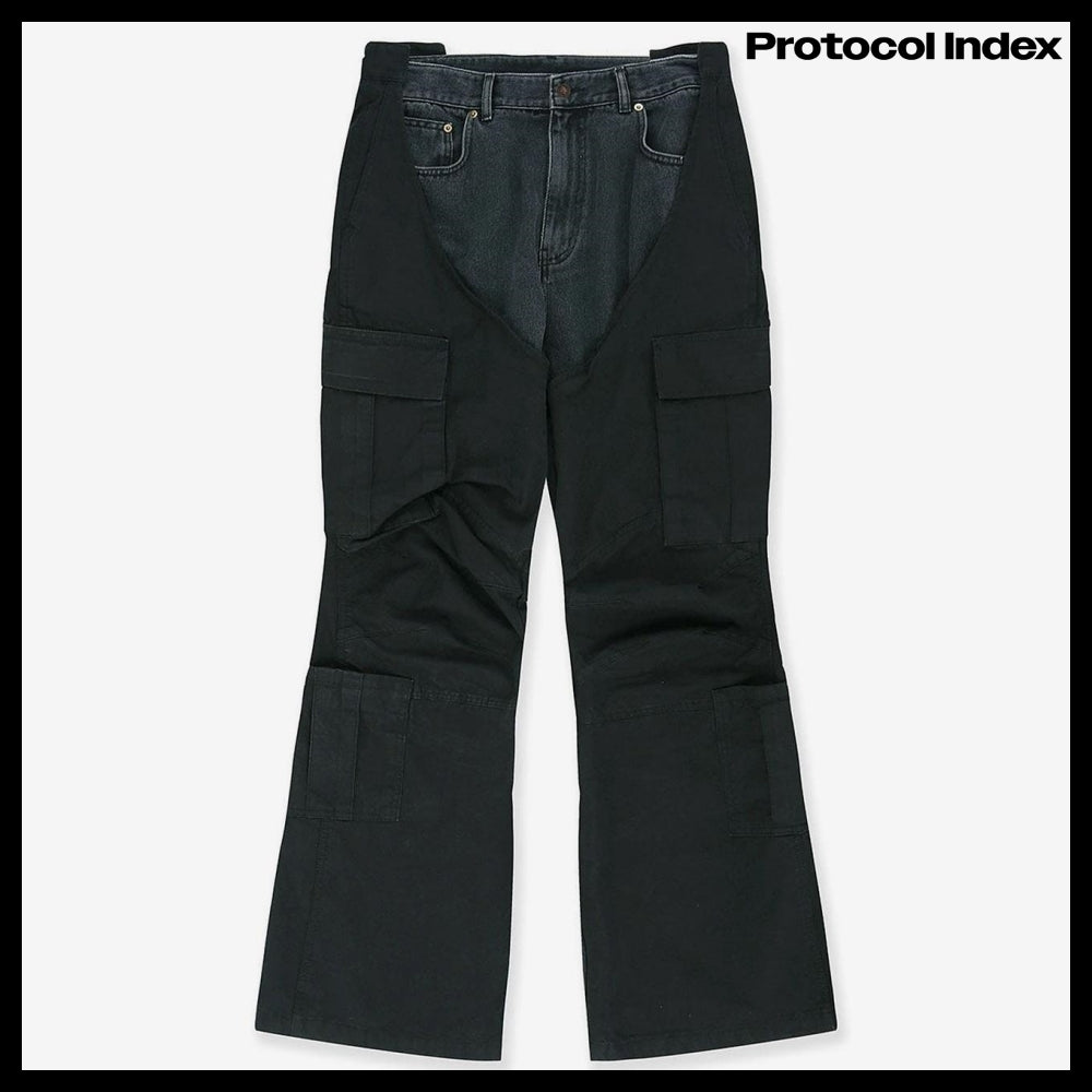 【PROTOCOL INDEX】BIKER CARGO DENIM PANTS BLACK