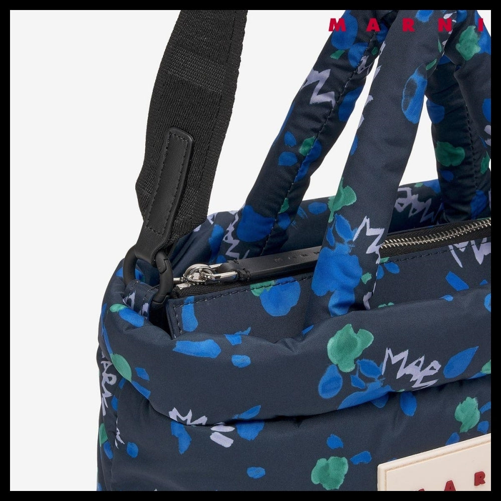 【MARNI】ナイロン トートバッグ - インク