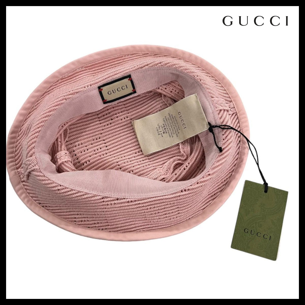 【GUCCI】 Women's GG Cable Cotton Bucket Hat
