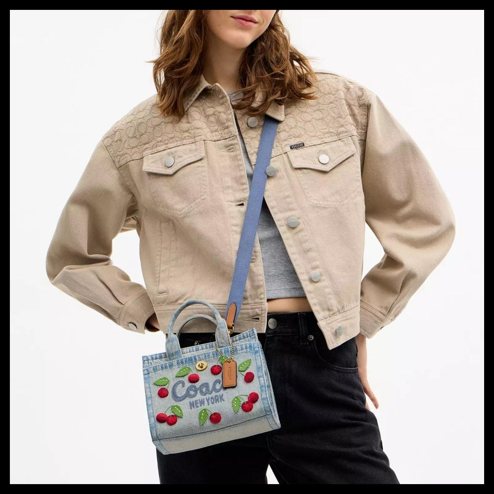 【Coach】Cargo Tote Bag 20 With Cherry Embroidery