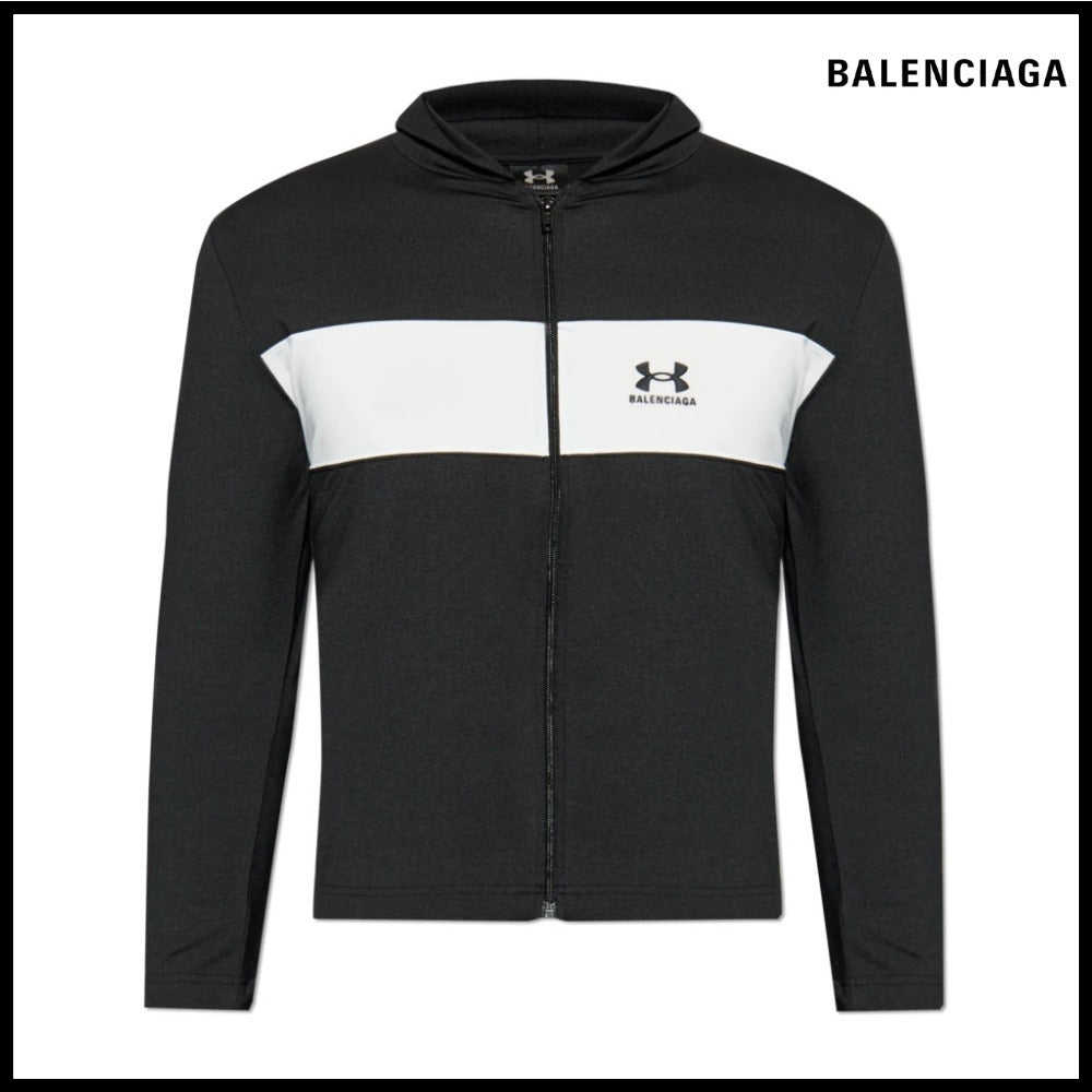 【BALENCIAGA】Under Armour Sweatsuit Hoodie Black White