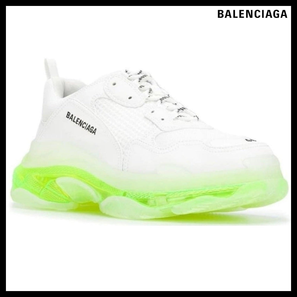 【Balenciaga】White Triple S Leather And Mesh Sneakers