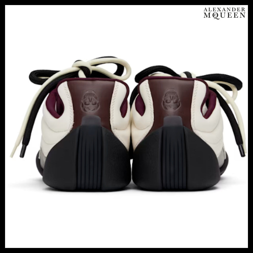 【Alexander Mcqueen】Off-White Burgundy Flexion Sneaker