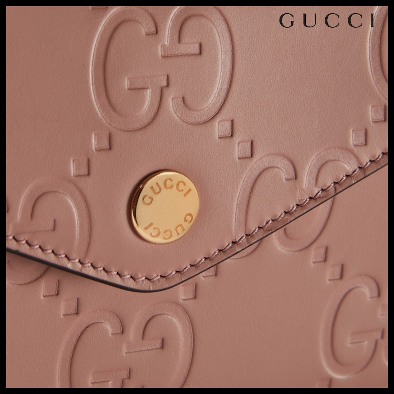 【GUCCI】GG Calf Leather Mini Shoulder Bag Dusty