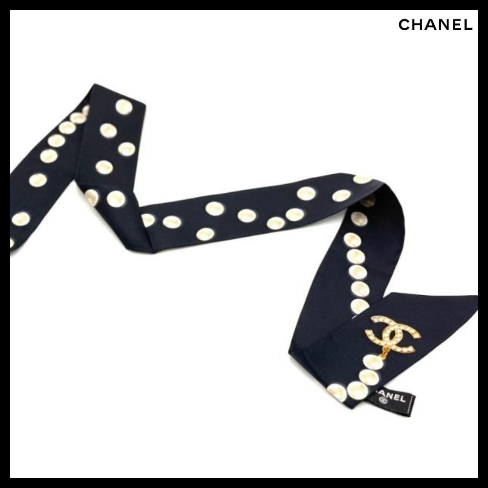 【CHANEL】Slim Pearl Twilly Navy