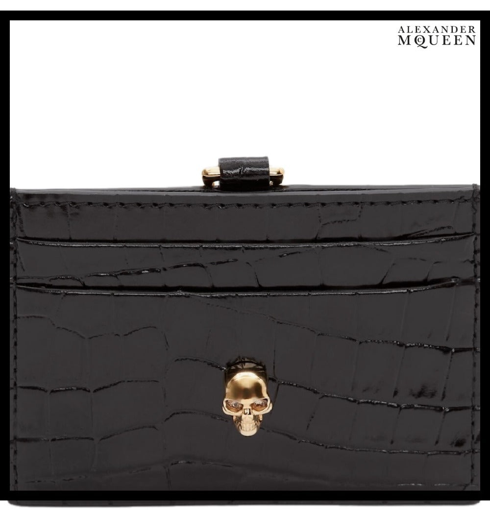 【Alexander Mcqueen】Skull Card Holder Black
