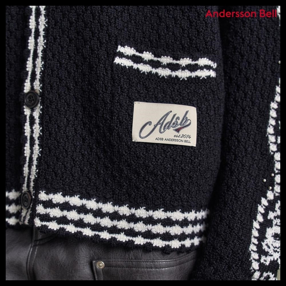 【ANDERSSON BELL】FANTASIA ROUND-NECK CARDIGAN BLACK