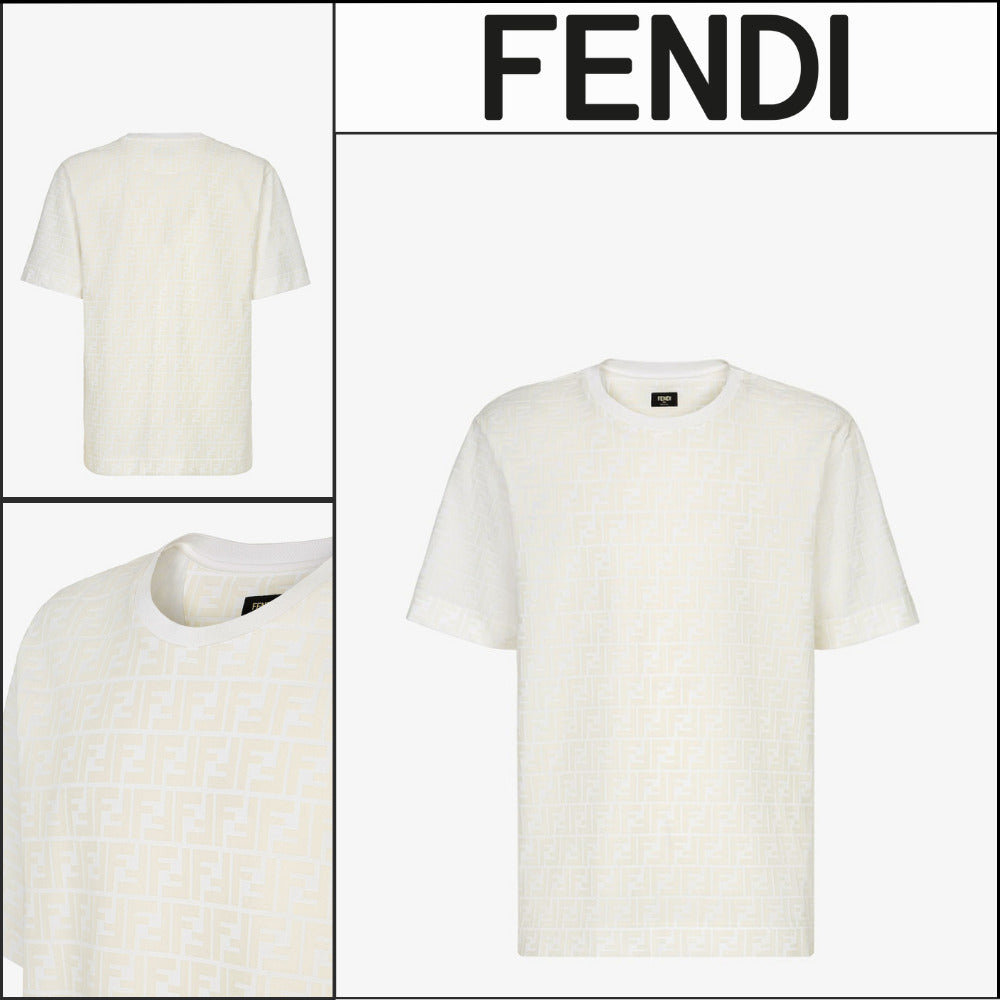 【FENDI】White FF Pique T-Shirt