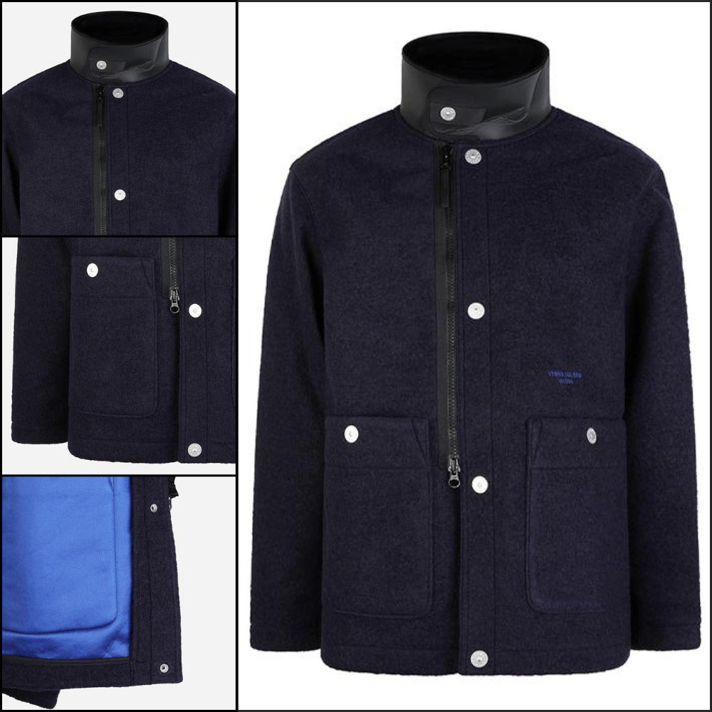 【Stone Island】Marina Embroidered Pocket Jacket Navy