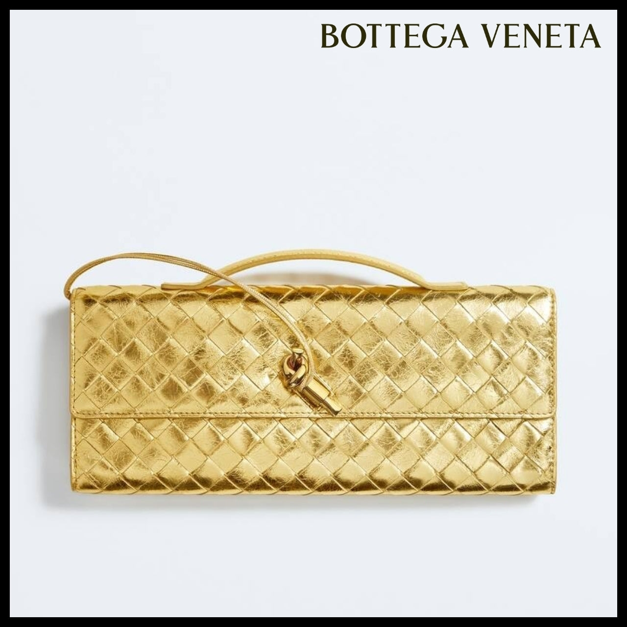 【韓国百貨店 BOTTEGA VENETA】Andiamo Clutch Bag Gold