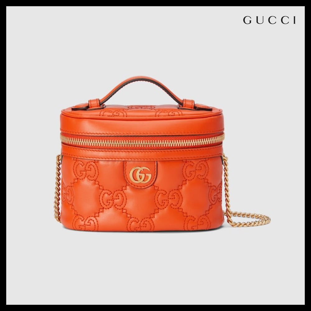 【GUCCI】GG Matelasse Top Handle Mini Bag Orange