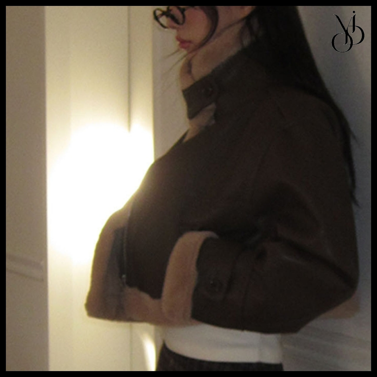 【MODIMOOD】Crop Mink Fur Mustang Brown