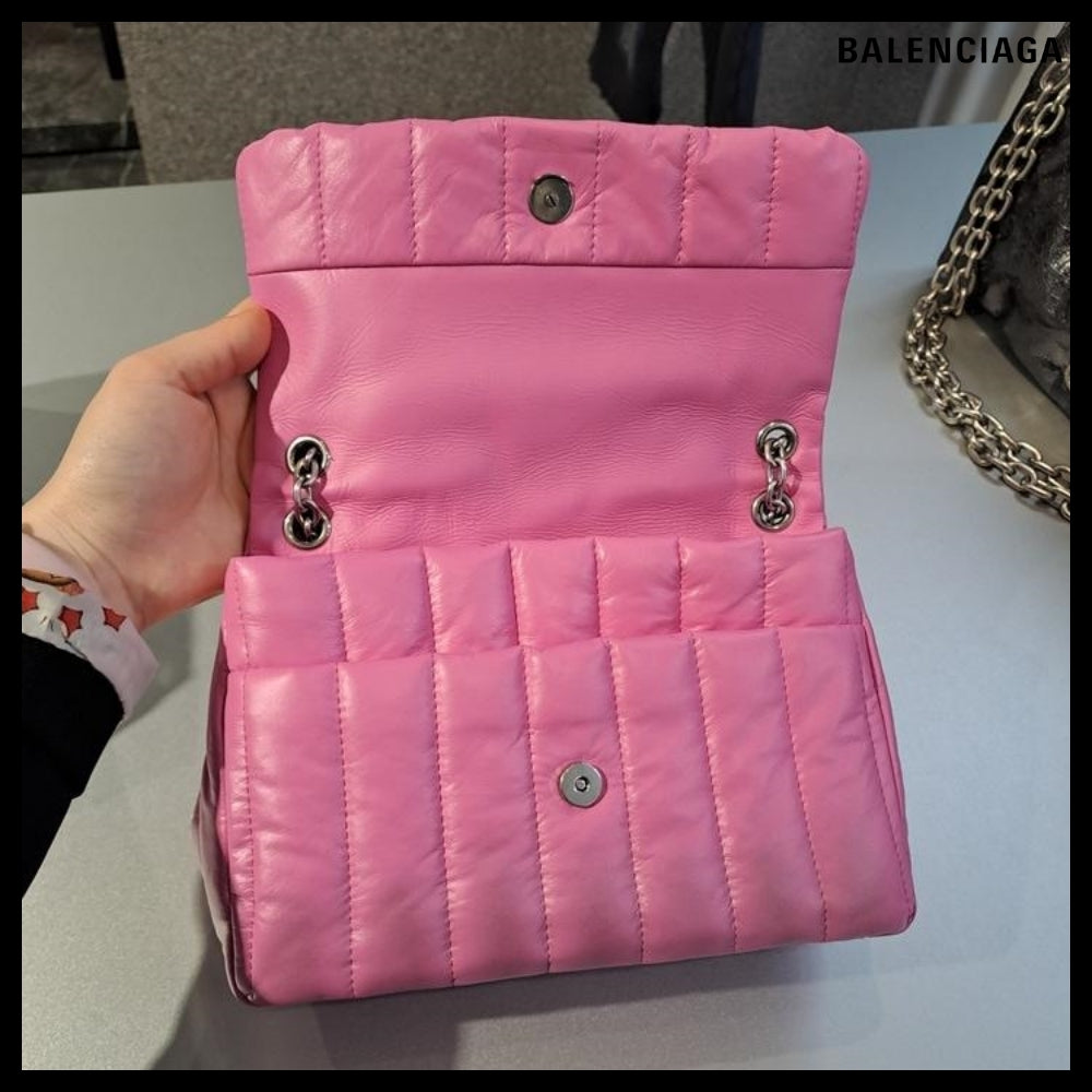 【BALENCIAGA】Monaco Mini Bag Pink Sprayed Quilted