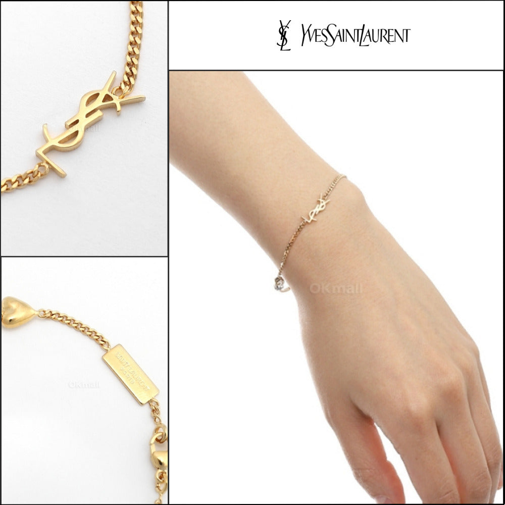 【SAINT LAURENT PARIS】YSL Heart Charm Bracelet