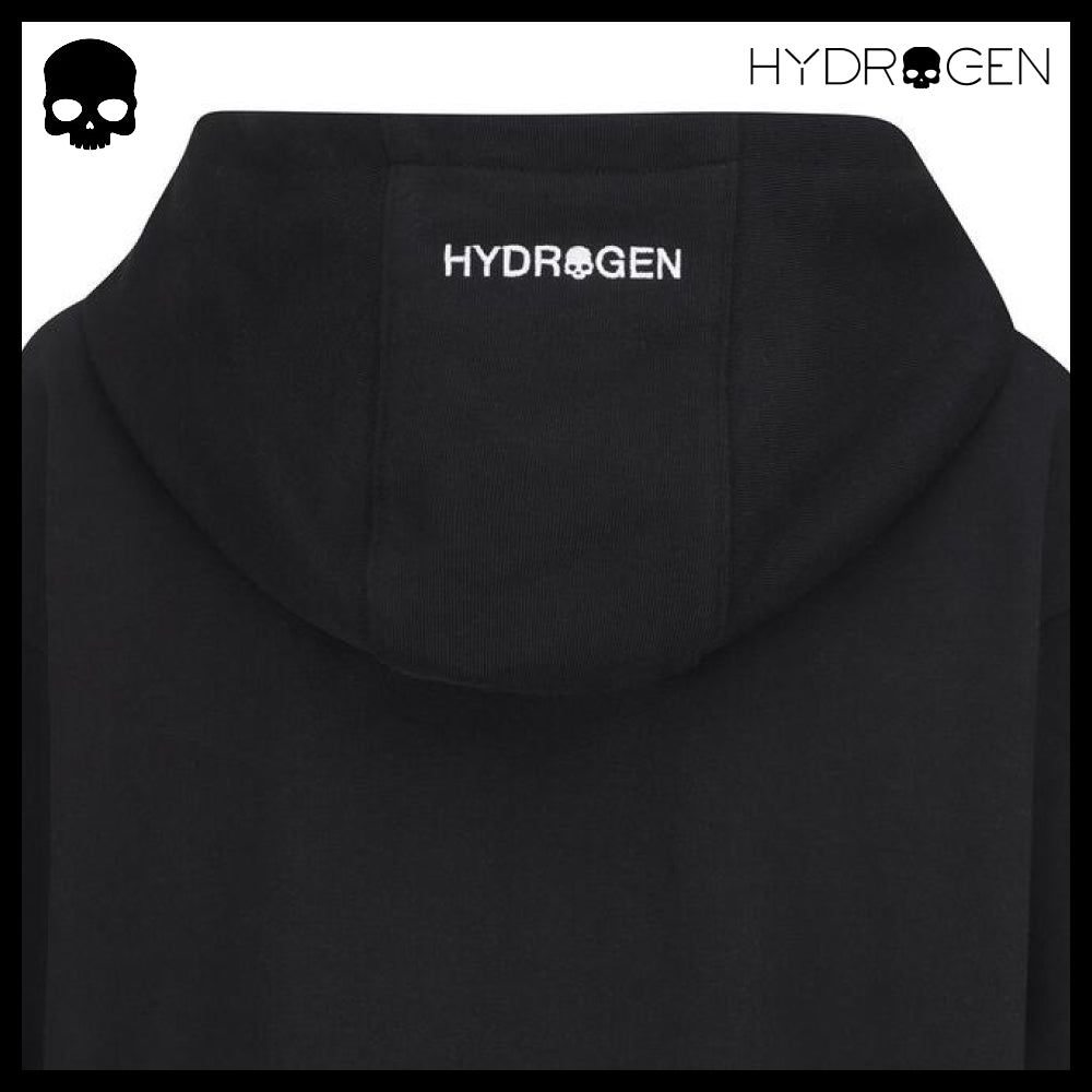 【HYDROGEN】UNI BASIC SKULL LOGO HOODIE BLACK