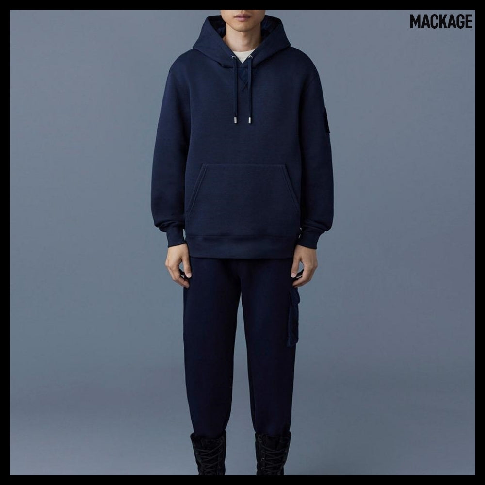 【MACKAGE】 Krys R Hooded Sweatshirt Navy Fleece