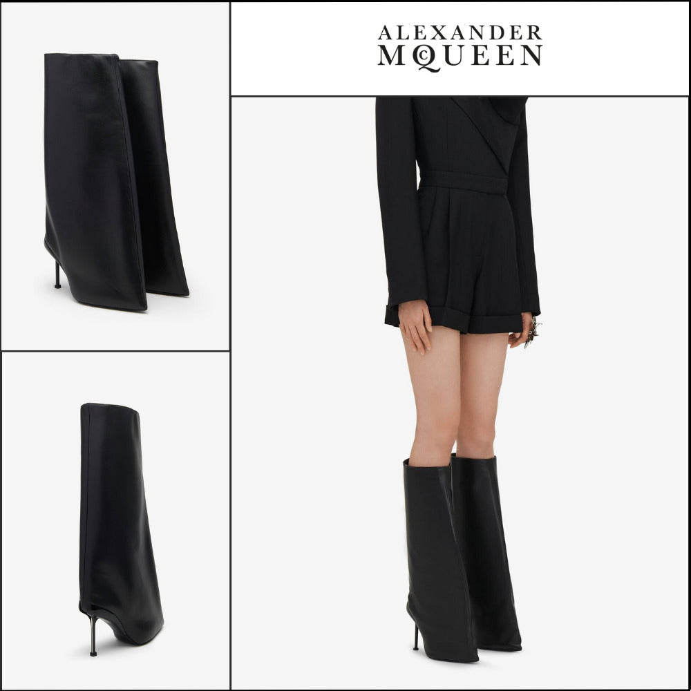【Alexander Mcqueen】Slash Flare Boot in Black