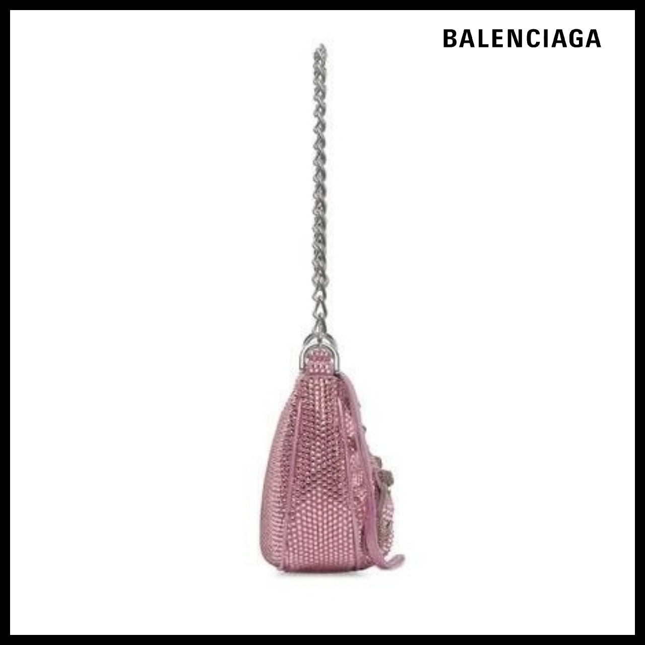 【BALENCIAGA】Le Cagole Mini Bag with Chain and Rhinestones