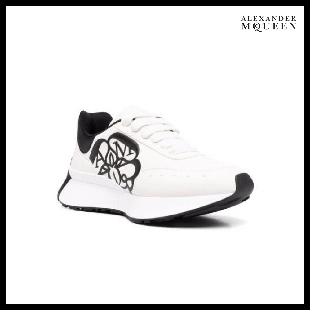 【Alexander Mcqueen】White Oversized Logo-Embossed Sneakers